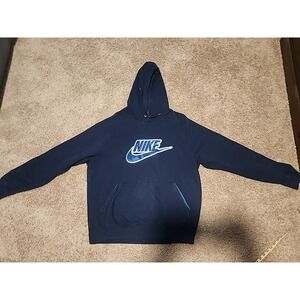 Vintage Nike Air Hoodie XL Spell Out Logo Hooded Navy Pullover Sweatshirt Hoodie